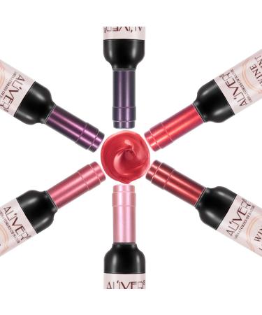 Wine Lip Stain & Lip Tint Set - Long Lasting, Waterproof Matte Liquid Lipstick for Girls and Women - Buy Online on GoSupps.com