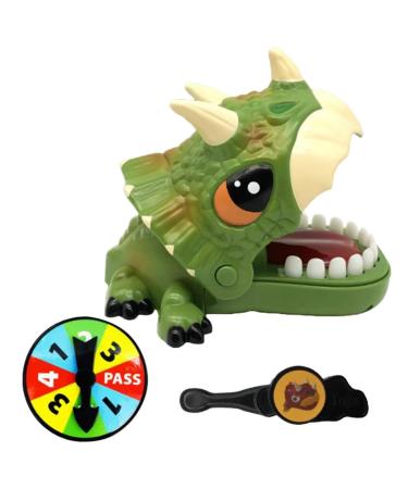 EAYOLY Funny Dinosaur teeth game |Triceratops Teeth Toys game for children Triceratops Teeth Game Dinosaur toys for children Chomp Game Ages 7 Up Gr n