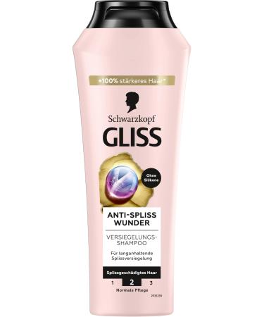 Gliss Kur Gliss Miracle Anti-Friction Shampoo (250 ml) - Shampoo repairs damaged hair fibers - Nourishing shampoo strengthens hair and gently cleanses