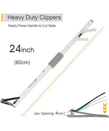 Long Handled Toenail Clippers - 4mm Wide Jaw Opening, Easy for Seniors, Overweight, Obese, Hip & Waist Patients - Medium 24 Inch - Buy Online on GoSupps.com