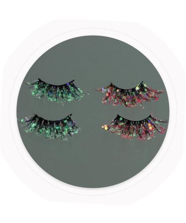 POPETPOP 2 Pairs Fake Eyelashes Makeup Eyelashes False Eyelashes Cosmetic Lashes for Women Christmas Eyelashes Fluffy Glitter Eyelashes Fluffy Fake Lashes Soft Fiber Halloween Miss Adhesive - Buy Online on GoSupps.com