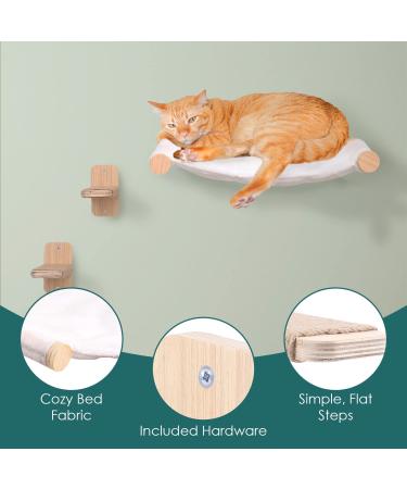 Cat Wall Hammock Shelf | Kitty Lotus Bed | Wall-Mounted Climber Stair | Houseables - Buy Online on GoSupps.com