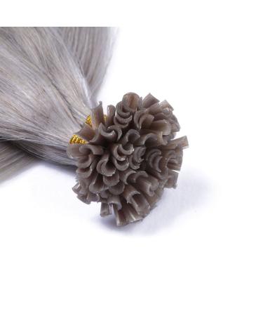 Premium Keratin Bonding Hair Extensions - Silver - 40cm U-Tip - 25 Strands - 100% Real Human Hair by Novon - Buy Online on GoSupps.com