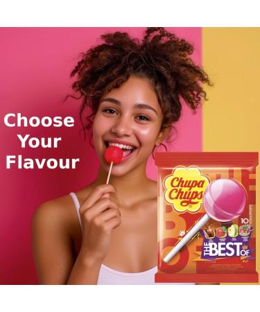 Chupa Chups Lollipops Bulk Sweets The Best Iconic Flavours Strawberry Apple Cola - Perfect for Party Bag Sweets Sharing Lollies - Lollies Sweet Bulk Mix for Kids & Adults 3x10 pack + Cheeroo Magnet - Buy Online on GoSupps.com