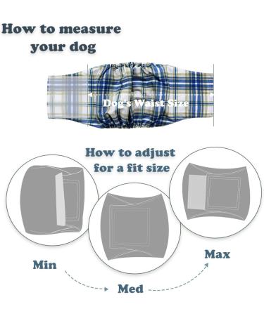 Hisprout Male Dog Diapers - Reusable Washable Durable & Absorbent Cloth Puppy Pants (DDMM07) M Gentleman Grid | International Shipping Available - Buy Online on GoSupps.com