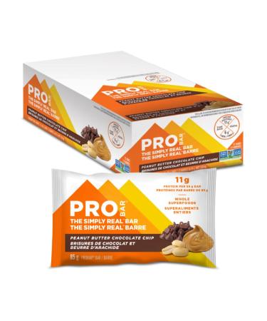 PROBAR - The Simply Real Meal Bar Plant-Based Whole Food Ingredients Peanut Butter Chocolate Chip 12 Count (85g)