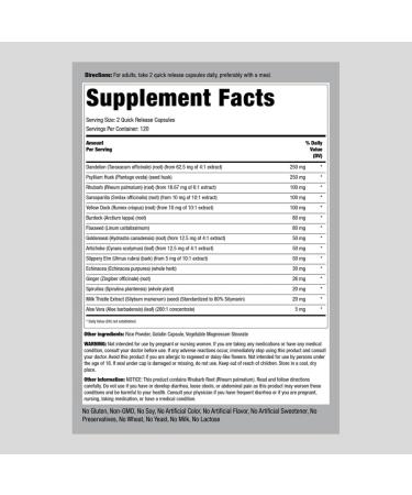 Piping Rock Detox Cleansing Pills 240 Capsules Lean Complex Dietary Supplement Gluten Free Non-GMO - Buy Online on GoSupps.com