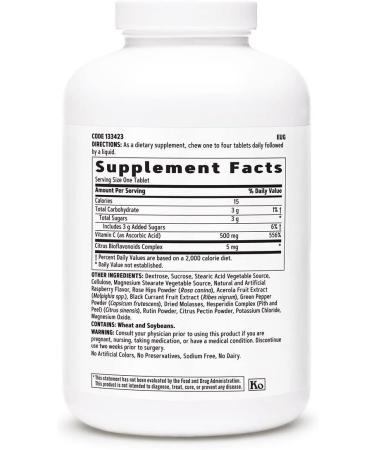 GNC Chewable C 500MG - Mixed Fruit Flavor - 180 Vegetarian Tablets - Buy Online on GoSupps.com