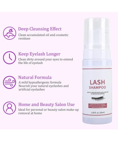 Allbestaye Eyelash Shampoo 50ml - Professional Lash Extension Cleanser & Foaming Remover - Buy Online on GoSupps.com