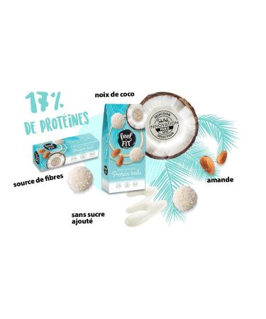 Feel FIT Protein Coconut Pralines with Almonds - 14 Packs (63g each) | No Added Sugar Healthy Snack for International Shipping - Buy Online on GoSupps.com