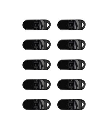 Hearing aid rope clip 10 pieces quick-to-assemble replacement hearing aid clip versatile strong clamp for (black)