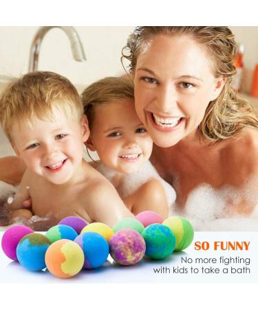Kids Bath Bombs with Surprise Toys - Vegan Essential Oil Fizzies for Boys and Girls - Moisturizing Spa Kit - Handmade 12 Set - Buy Online on GoSupps.com