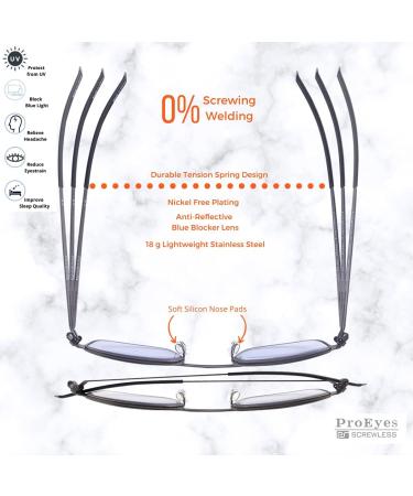 Buy ProEyes Longitude 6 Progressive Blue Light Blocking Readers - Screwless Anti-Reflective 0 Power on Top Lens Red 1.75x | International Shipping Available - Buy Online on GoSupps.com