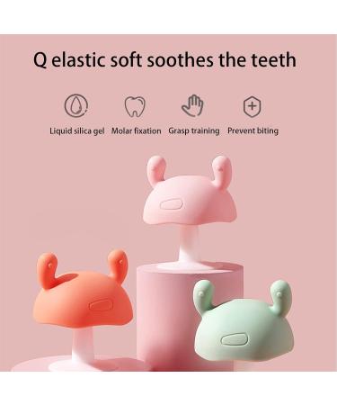 Baby Teething Toy | Mushroom Shaped Silicone Teether for Infants 4+ Months | Food Grade | Pink - Buy Online on GoSupps.com