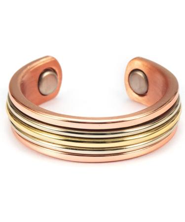EnerMagiX Tri Tone Magnetic Copper Rings for Women | 4 Magnet Jewelry | Women's Day Gift - Buy Online on GoSupps.com