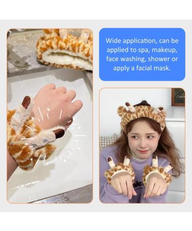 FOMIYES Face Wash Headband: Giraffe Headband with 2 Wristbands - Animal Spa Makeup Headband Wristbands Set Women Cosmetic Headwrap for Spa Yoga Makeup Washing Face - Buy Online on GoSupps.com