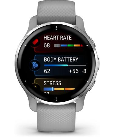 Garmin Venu 2 Plus GPS Smartwatch with Call and Text | Advanced Health Monitoring - Silver/Gray (Renewed) - Buy Online on GoSupps.com