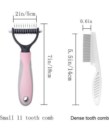 Buy Dog & Cat Double-Sided Fur Comb - Detangling & De-Matting Tool | Small Pink Stripper for Effective Animal Care - Buy Online on GoSupps.com