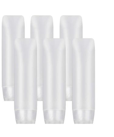 JamHooDirect 6Pcs 50ml Clear Plastic Empty Travel Bottles with Flip Cap Transparent Refillable Cosmetic Containers Squeezable Tubes Includes 12 Stickers for Shampoo Conditioner Lotion Toiletries - Buy Online on GoSupps.com