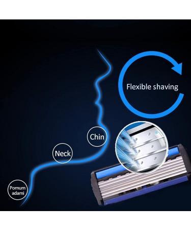 Travel Razor Set for Sensitive Skin - 6 Blades + Handle | Men's Safety Shaving & Facial Cleaning Tool - Buy Online on GoSupps.com