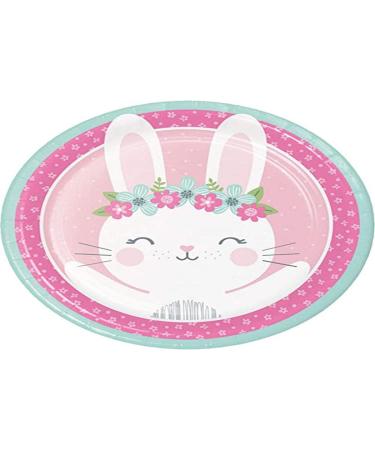Creative Converting Party Supplies Bunny Party Paper Plates Plate Dinner Multicolor 8.75" 8ct