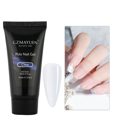 Buy Gzmayuen Poly Nail Set - Transparent Clear & White Extension Gel | 30ml Renailed Poler Poly Nail Kit for Perfect Nails - Buy Online on GoSupps.com