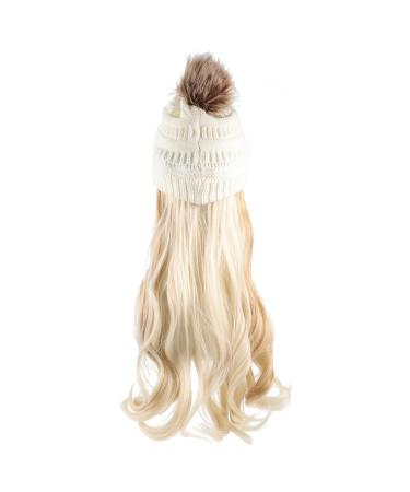 Lurrose beanie hair wig hats hair wig with a wig added full hair wig wig hat hat off soft knitwalt cap hair levers accessible. - Buy Online on GoSupps.com