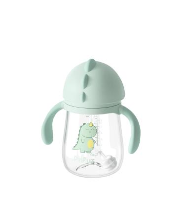 Piifur Baby Cup with Straw 12-18 months  Weighted ball Sippy cup for Toddlers with Handle  Water Bottle for Kids 8 Ounce (Green)