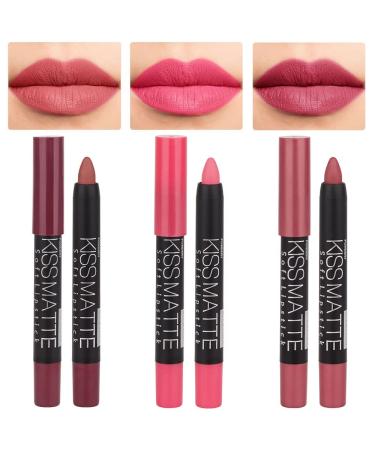 evpct 3Pcs Nude Pink Beige Chestnut Mauve Matte Lip Crayon Lipstick Liner Pencil Set Long Lasting Waterproof DNM Matching Lip Liner and Lipstick Set 24 Hour labiales mate 24 horas originales 01&04&07 3 Count (Pack of 1) ... - Buy Online on GoSupps.com