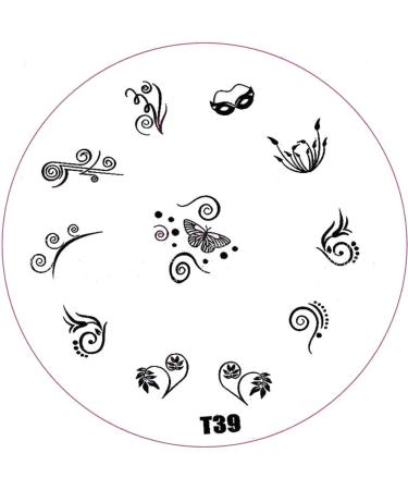 ++SPECIAL ITEM++ Stamping stencil T-series: T39 ornaments tendrils butterfly masks