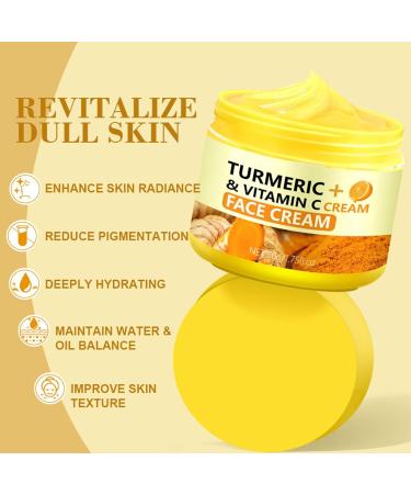  GNAUMORE Turmeric and Vitamin C Face Cream Turmeric Repair Cream Evens Skin Tone Moisturizing Skin Care Increases Elasticity 50g - Buy Online on GoSupps.com