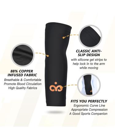 INDEEMAX Copper Elbow Brace Compression Sleeve 1 Pair - Tendonitis & Tennis Elbow Support for Men and Women - Bursitis & Arthritis Pain Relief - Medium - Buy Online on GoSupps.com