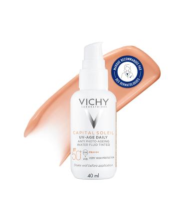 Vichy Capital Soleil Tinted Anti-Photoaging Fluid SPF50+ Protection & Anti-Aging Enriched with Peptides & Niacinamide For All Skin Types 40 ml