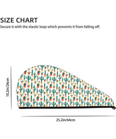 Christmas Cactus Microfiber Hair Towel | Super Absorbent & Quick Dry Wrap for Long Curly & Thick Hair - Buy Online on GoSupps.com