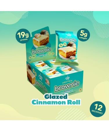 AP Prime Bites Protein Brownies | High Protein Low Sugar Brownies | 19g Protein 5g Collagen | Delicious High Protein Treat Gluten Free | Box of 12 Brownies (Glazed Cinnamon Roll) Glazed Cinnamon Roll Box of 12 - Buy Online on GoSupps.com