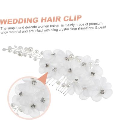 BIUDECO Women Hair Accessory Wedding Headwear Silver Barrettes Hair Accessories for Women Bridal Comb Clip Flower Hairpin Bridal Hair Red Flower Hair Clips Miss Hair Comb White The Flowers - Buy Online on GoSupps.com