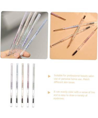 Housoutil 5pcs Tools Eyebrow Makeup Double-head with Thin Pens Pencil Brown Brush Pencils S Anti-perspiration - Buy Online on GoSupps.com