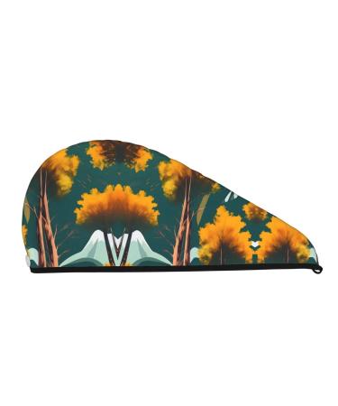 National Parks Sunshine Trees Coral Velvet Dry Hair Cap - Ideal for Travel Pool Parties Beaches & Bathing - Buy Online on GoSupps.com