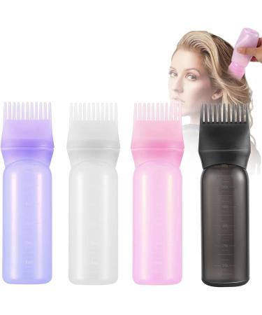 FCSNJH Hair Oil Applicator Set - 4 Colorful 160ml Bottles for Easy Hair Care & Oiling | Perfect for Hair Dye & Rosemary Oil - Buy Online on GoSupps.com