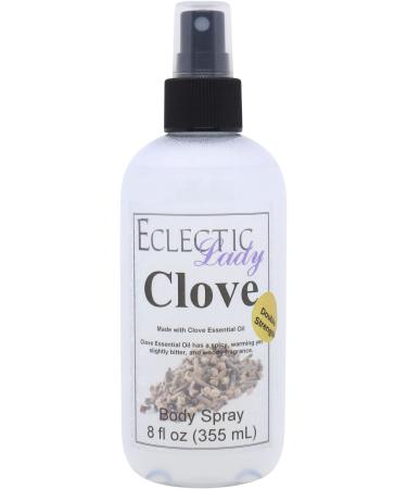 Clove Essential Oil Body Spray (Double Strength) 8 ounces Body Mist for Women with Clean Light & Gentle Fragrance Long Lasting Perfume with Comforting Scent for Men & Women Cologne with Soft 8 Fluid Ounces (Double Strength)