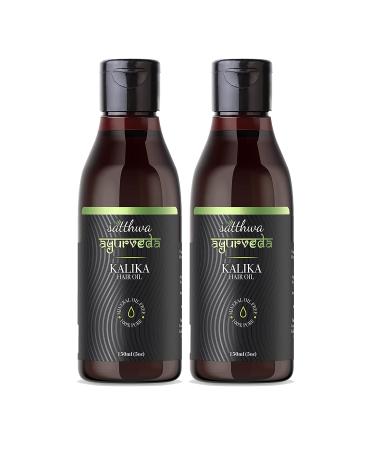 Satthwa Kalika Hair Oil - Make Your Hair Naturally Darker Helps Fight Greying of Hair Naturally Suitable for All Types Hair Men and Women- 150ml Each (5oz Each)