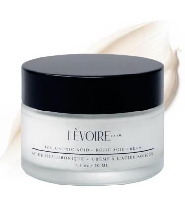 LEVOIRE SKIN Brightening Hyaluronic + Kojic Acid Cream | Hydrating Face Moisturizer with Aloe Shea Butter & Licorice Root | Evens Tone & Fades Dark Spots | Vegan Clean & Cruelty-Free | 2oz