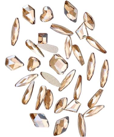dijiusidy 50 Pieces Glass Crystal Set Eye-catching Personalized Nail Art Rhinestones DIY Handcraft Manicure Accessories for Card Making Champagne - Buy Online on GoSupps.com