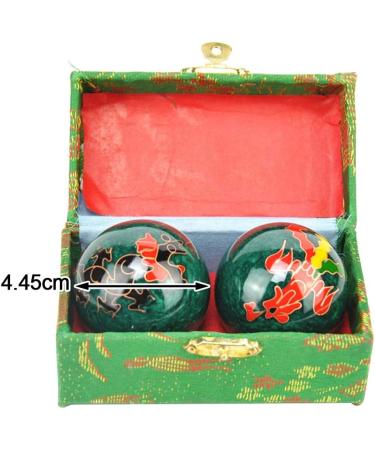 Kisbeibi Baoding Balls - 4.45cm Feng Shui Tai Chi Health Balls with Box | Dragon & Phoenix Design for Meditation & Relaxation - International Shipping Available - Buy Online on GoSupps.com