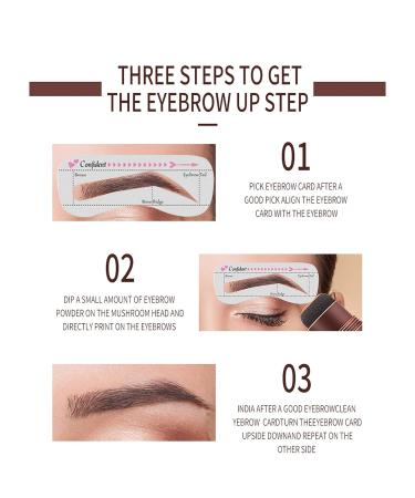 Eyebrow Stamp Stencil Kit - 10 Reusable Stencils, 2 Spiral Brushes - Light Brown - Buy Online on GoSupps.com
