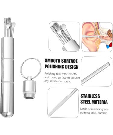 PACKOVE 1set Ear Cleaning Tools Ergonomic Ear Wax Picks for Safe and Convenient Use Portable Silver - Buy Online on GoSupps.com