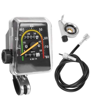 Bike Speedometer, Bicycle Speedometer with Reset Knob Sturdy Odometer Mechanical Odometer No Battery Requires for 26in, 27.5in, 28in, 29in Bike