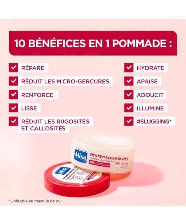 Mixa Expert Peau Sensible - Pommade Ultra-R paratrice Cica R paration 10-en-1 - Peaux Extra S ches et Rugosit s - Pieds Genoux Mains Coudes - 100H d'Hydratation - Hypoallerg nique - 150 ml Pommade Cica R paration 150 ml - Buy Online on GoSupps.com
