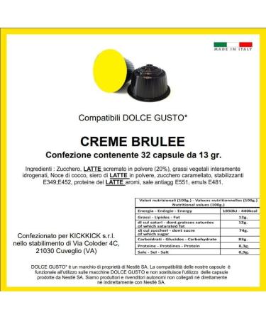 KICKKICK 32 Soluble Creme Brulee Coffee Capsules - Nescaf Dolce Gusto Compatible - Coffee - Buy Online on GoSupps.com