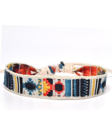 CALLARON 1pc Embroidered Ethnic Bracelet Tribal Jewelry Fabric Wirstlet Bracelets for Women Embroidered Wrist Chain Hand Bohemian Jewelry Rope Ribbon Cotton Rope Braided Rope Miss - Buy Online on GoSupps.com